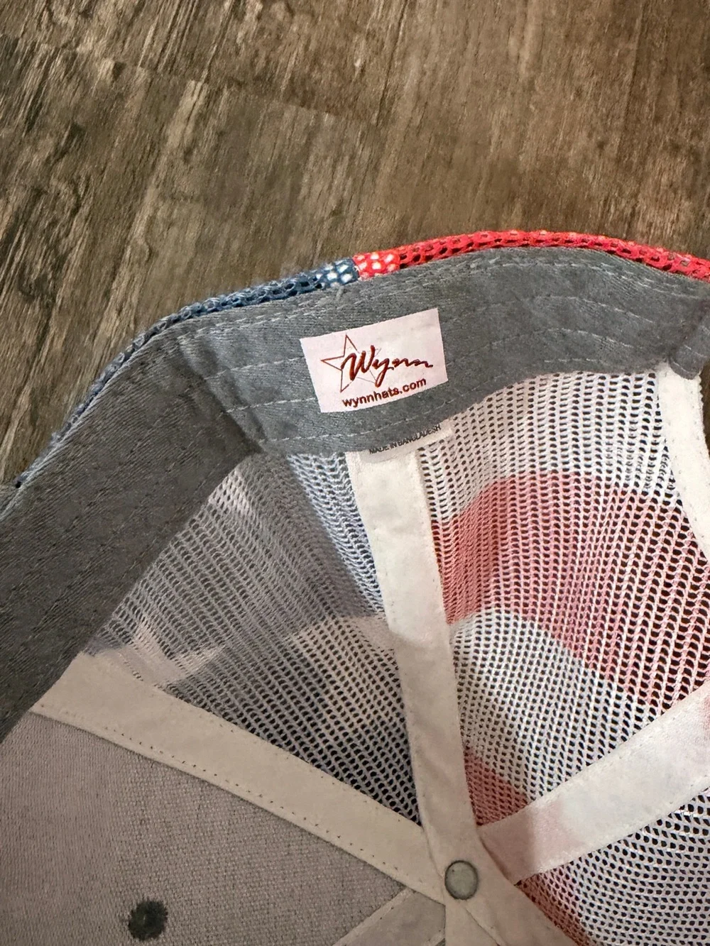 Men's Blue  Patch Trucker Hat with Red & Blue Mesh TMFG Outfitters